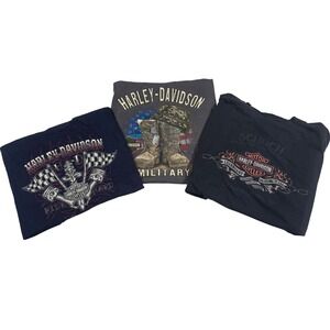 Harley Davidson Cut Off T-Shirts Lot of 3 Year 2000's Distressed